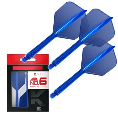 Immagine di Target Darts K Flex Integrated Dart Flight And Shaft, N.6 Blu (Medio) Confezione da 3 N.6, voli per Freccette di precisione 2 in 1 e Stelo