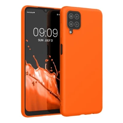 Immagine di kwmobile Custodia Compatibile con Samsung Galaxy A12 Cover Back Case per Smartphone in Silicone TPU Protezione Gommata arancione fluorescente