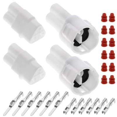 Immagine di ECSiNG 2 set di connettori per moto a 3 pin compatibile con spina Sumitomo Yamaha Kawasaki maschio femmina connettore automobilistico