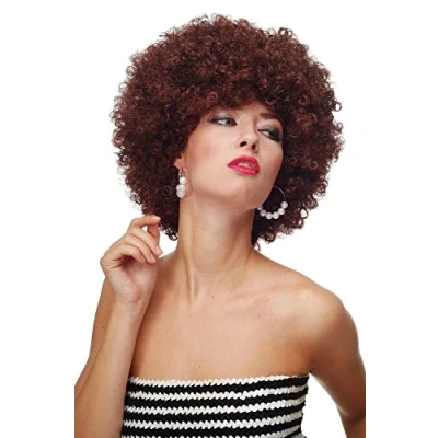 Immagine di WIG ME UP Parrucca Afro Anni 70 Party Funk Disco Foxy Colore Mogano Castano PW0011 P30