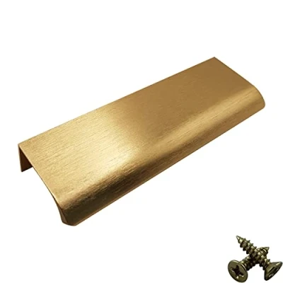 Immagine di M4TE Maniglie a Profilo per Armadietti Da Cucina, Tiranti Cassetti Credenza, Nascoste Camera Letto Ottone Spazzolato. Serie VD3: 256 mm