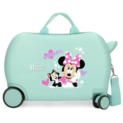 Immagine di Disney Valigia per bambini rigida Chiusura a combinazione Laterale 4 ruote Bagagli Mano è realizzato in ABS, un materiale rigido e leggero., Minnie &amp; ro,