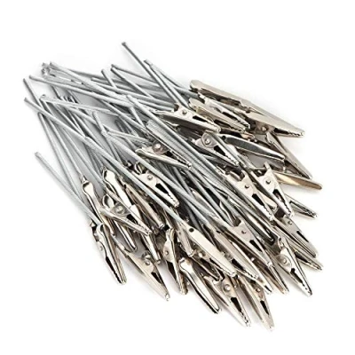 Immagine di Morsetto a coccodrillo in filo metallico, 50 pezzi/set Supporto clip per fili fai da te foto Stand appunti, Lunghezza: 10 cm