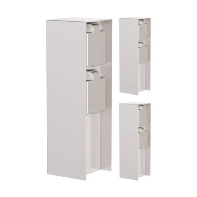 Immagine di ledscom.de 3 pz. presa da giardino a colonna POMI per esterni, IP44, 2 vie, acciaio inox, angolare, 23 cm