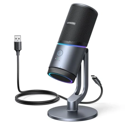 Immagine di UGREEN Microfono a Condensatore USB 24bit/96kHz Compatibile con PC PS5 per Gioco Streaming Podcast Youtube Registrazione