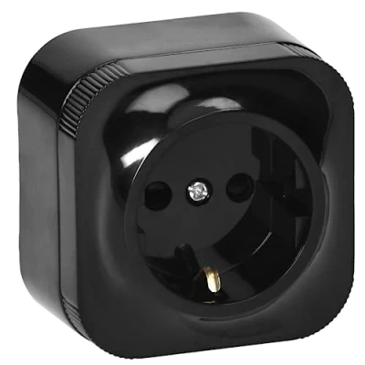 Immagine di Miratic Presa a Muro 1 x 2 Poli + Terra Schuko Multipla Colore Nero IP20 (1 presa)