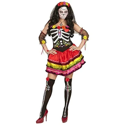 Immagine di Widmann Mujer Dia De Los Muertos Costume Donna, Multicolore, (S), 65681