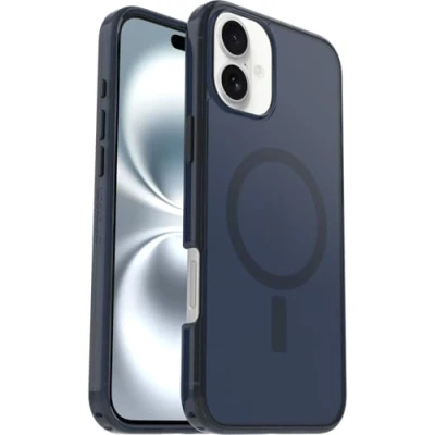 Immagine di OtterBox Cover per iPhone 16 Plus Symmetry Seires Clear MagSafe, resistente a shock e cadute fino; sottile, testata 3x norme MIL STD 810G, Trasparente/Blu