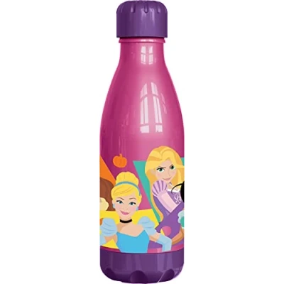 Immagine di Disney Borraccia rosa per bambine in plastica Principesse Cenerentola Jasmine Biancaneve Belle Ariel 560 ml con tappo a vite