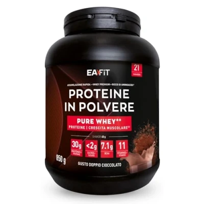 Immagine di Proteine in Polvere Doppio Cioccolato 850 g 30g di per uno shaker Whey Protein del siero latte 850g Mass gainer EAFIT