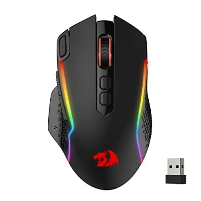 Immagine di Redragon Mouse da gioco wireless M810 Pro, 10000 DPI cablato/wireless con pulsante di accensione rapido, 8 tasti macro, potenza continua 45 ore e retroilluminazione RGB per PC/Mac/Laptop