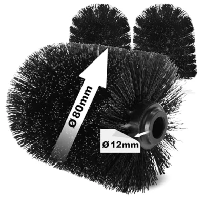 Immagine di com four® 3 testine di Ricambio per scopino WC spazzole in Nero (3 Pezzi Testina 80mm)