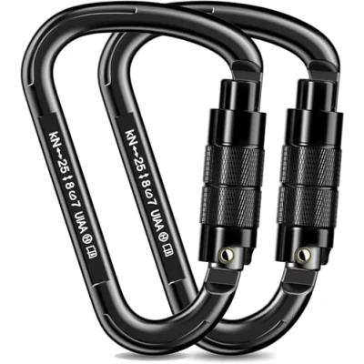 Immagine di Moschettone da arrampicata, certificato UIAA, 25 KN, moschettoni per auto, arrampicata su roccia, attrezzatura cinghia, altalena, amaca, absei