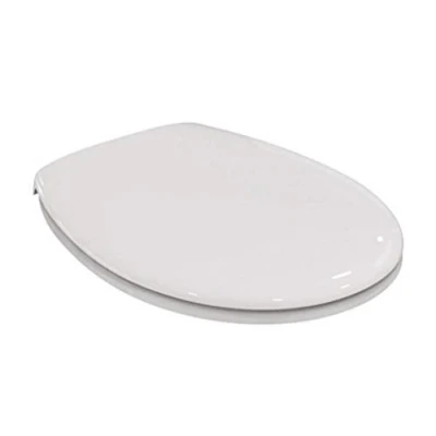Immagine di Ideal Standard Eurovit, Copriwater universale originale con chiusura normale, Sedile wc ovale sottile a sandwich, Tavoletta fissaggio inferiore regolabile, Duroplast, E131601, Bianco