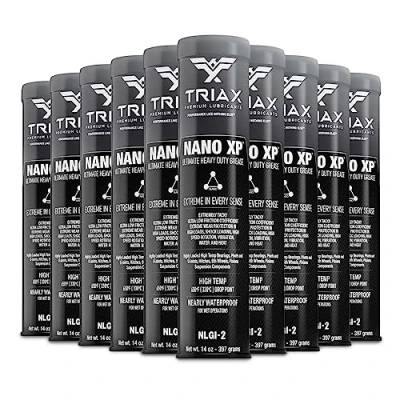 Immagine di TRIAX Nano XP Grasso Ultra Heavy Duty, Completamente Sintetico con Fullerene, Punto di Goccia &gt;330C, Carico EP Estremo. Per Cuscinetti ad Alta Temperatura, Telaio/5a Ruota, Applicazioni Marine