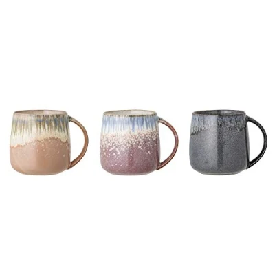 Immagine di Bloomingville Cloe 82049300 Set di 3 tazze in gres colore blu, 380 ml, dimensioni: 9,5 x 10 cm
