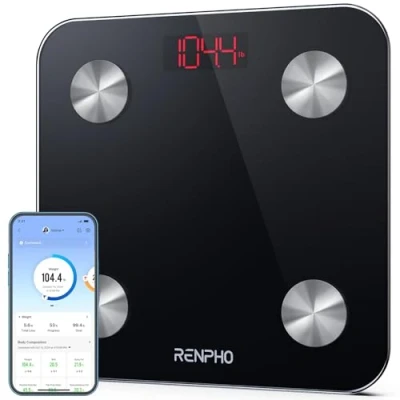 Immagine di RENPHO Bilancia Pesa Persona Digitale, Pesapersone Impedenziometrica Elettronica Bluetooth con App, 13 Indici di Misuratori Composizione e Grasso Corporeo Peso BMI BMR
