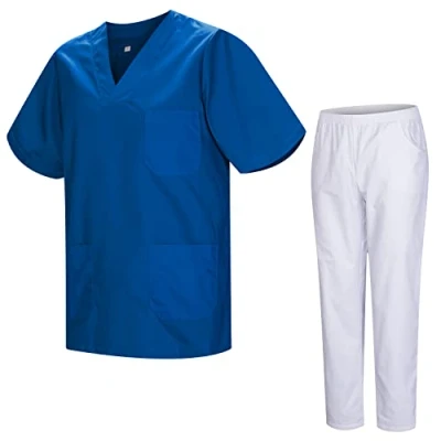 Immagine di MISEMIYA Uniformi Unisex Set Camice Uniforme Medica con Maglia e Pantaloni Mediche sanitarie 817 8312 BLANCO X Large, Azul 37