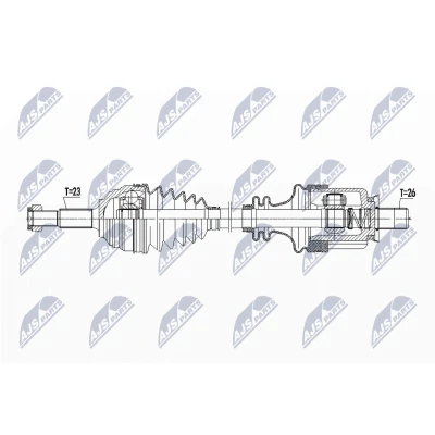 Immagine di NTY NPW RE 093 Albero motore / Semiasse Assale anteriore Sx 669 RENAULT: MEGANE 2, 2 Kombi