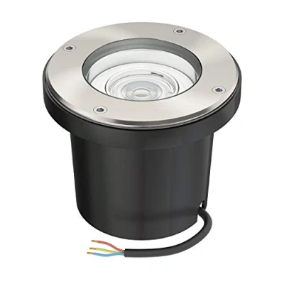 Immagine di ledscom.de Apparecchio da incasso a terra BOFU per esterni orientabile in acciaio inox rotondo IP67 150mm Ø incl. lampada LED (bianco caldo, 5,4W, 510lm, 50)