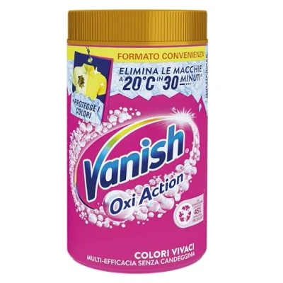 Immagine di Vanish Oxi Action Multipower Polvere Rosa, Smacchiatore per Capi Colorati, 1 Confezione da 1,5Kg di Bucato, Additivo Lavatrice Multiazione senza Candeggina