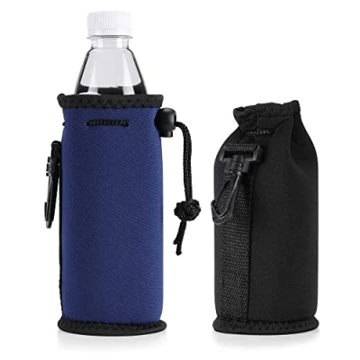 Immagine di kwmobile Set 2x Borsa Portabottiglia Bottle Cooler Raffreddante Porta Bottiglia 500ml 330ml Contenitore Portabottiglie Termico in Neoprene nero/blu