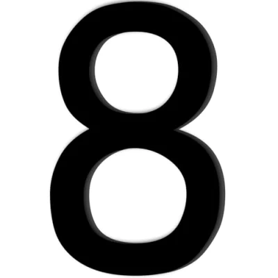 Immagine di Adesivo con Numero 8 di Colore Nero,Numero Civico,Numero Civico Segnale in Acrilico,Numero Casa Autoadesivo,Resistente alle Intemperie,per Esterni,Porta,Cassetta Delle Lettere(10 cm)