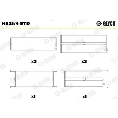 Immagine di GLYCO H821/4 STD Cuscinetto albero a gomito