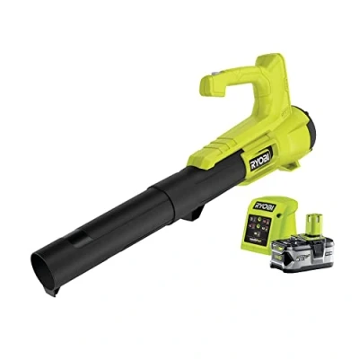 Immagine di RYOBI Soffiatore 18 V Turbo Jet velocità massima galleria 145 km/h Portata aria massima: 7,1 m3/min 1 batteria al litio+ 4,0 Ah e caricatore 1,5 A RY18BLA 140