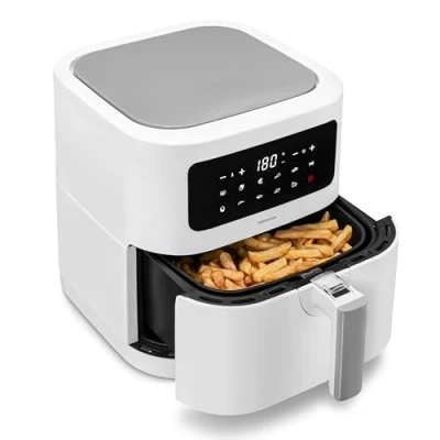Immagine di MEDION Friggitrice ad aria calda E40 XL (cestello di frittura da 5,3 litri, 2.150 watt, 9 programmi automatici, funzione cottura, senza olio, pannello controllo touch, display LED)