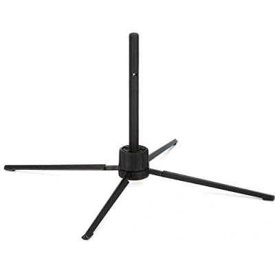 Immagine di K&amp;M 15252 Supporto per flauto Boehm e di traverso, in plastica nera con quattro piedini, pieghevole, peso soli 80 grammi