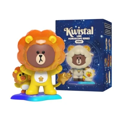 Immagine di Mighty Jaxx, Action figure da collezione in blind box di Line Friends, serie Horoscopes Kwistal Fwenz Primus, ogni confezione contiene un personaggio casuale