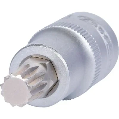 Immagine di KS TOOLS Serie di bussole DIN 3120, ISO 1174 M10 Acciaio al cromo vanadio Multidentata esterna, Poligonale incassata zigrinato 911.1343