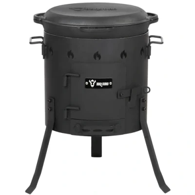 Immagine di BBQ Toro in ghisa kazan con fornello Ø 35 cm pentola coperchio 12,1 L bollitore per gulasch, da fuoco, esterno