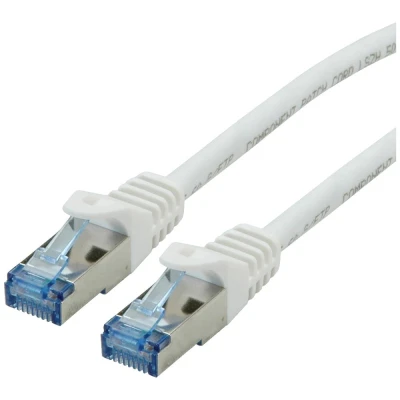 Immagine di Roline 21.15.2866 RJ45 cavo di rete, patch CAT 6A S/FTP 7.50 m Bianco doppia schermatura, Privo alogeni, Ritardante fiamma 1 pz.