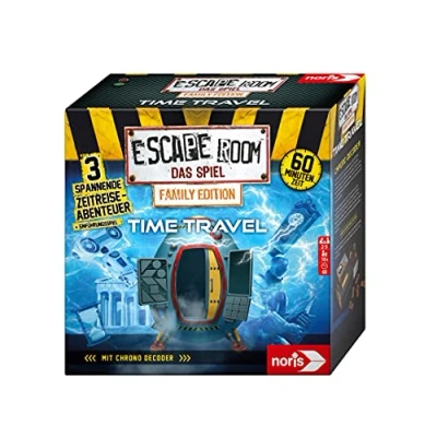 Immagine di Noris Escape Room Time Travel (Family Edition) Gioco di società per Adulti e Bambini, con 3 Casi decoder Chrono, Singolo, Multicolore, 606101968