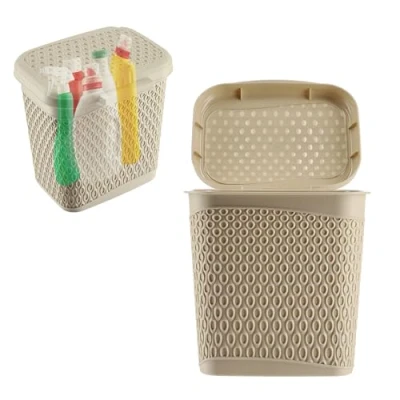 Immagine di KADAX contenitore per detersivi, detersivo con coperchio, secchio detergenti, in plastica (beige)