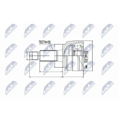 Immagine di NTY NPZ MZ 058 Kit Giunto Omocinetico Assale anteriore Dx, Sx MAZDA: 626 V SW