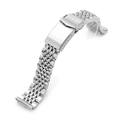 Immagine di MiLTAT 20 mm Goma BOR 316L cinturino in acciaio inox e metallo con estremità dritta, argento, L, Classico