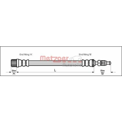 Immagine di METZGER 4113258 Tubi Freno 470 M10 x 1 PEUGEOT: 405 II Station Wagon, I Sedan