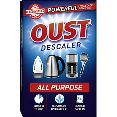 Immagine di Oust Powerful All Purpose Descaler, Limescale Remover Ideal for Kettles, Coffee Machines, Irons and Shower Heads (1 x 3 Sachets)