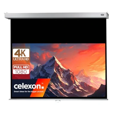 Immagine di celexon Schermo per proiettore Home Cinema e Business Roll 4K Full HD con Slow Return Professional Plus 220 x 124 cm 16:9 100&quot;