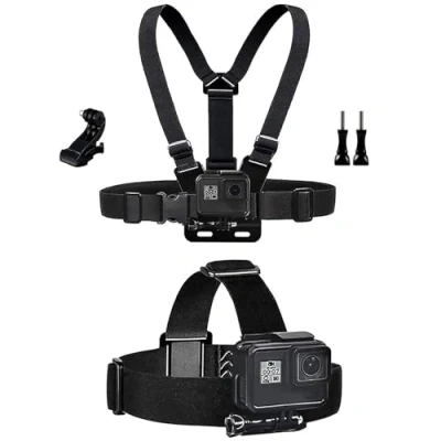 Immagine di TEKCAM Action Camera Cinghia Pettorale Fascia Testa Supporto per Toracica Headstrap compatibile con GoPro Hero 13 12 11 10 9 8 7/ AKASO EK7000 V50 PRO/Exprotrek/COOAU/Piwoka/Apexcam