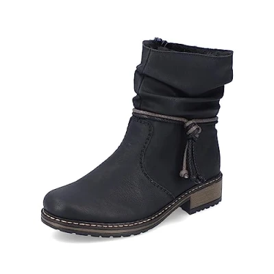 Immagine di Rieker Donna Stivaletti Z6893, Signora Bottini,Boots,Stivale,Mezzo Stivale,Scarpa di Transizione,Scarpa Invernale,Foderato,Nero (Schwarz / 00),37 EU 4 UK