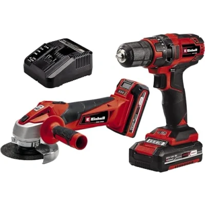Immagine di Einhell TC TK 18 Li Kit trapano e smerigliatrice (18 V, avvitatore CD 18/35 + angolare AG 18/115 Li, incl. batteria da 1,5 Ah 3,0 caricabatteria)