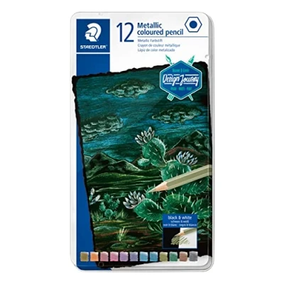 Immagine di STAEDTLER 146M M12 Matite colorate metallizzate, confezione da 12, colori assortiti