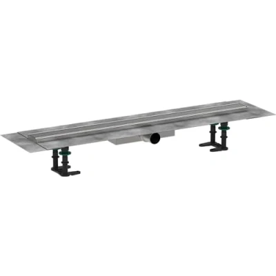 Immagine di hansgrohe RainDrain Compact set completo di canalina doccia (incl. installazione), canale scarico 800 mm, installazione piatta (ristrutturazione), acciaio inox spazzolato