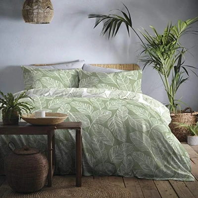 Immagine di Fusion Matteo Set copripiumino, facile da pulire, per letto super king size, colore verde