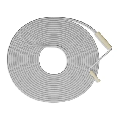 Immagine di Relaxdays Sonda Sturatubi, 15 m, Spirale Sturalavandini Meccanica, Sondino per WC, Doccia, Vasca, in Acciaio, Argento, Legno