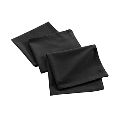 Immagine di douceur d&#039;intérieur, 3 Tovaglioli (40 X 40 Cm) Mistral Nero, Cotone Riciclato